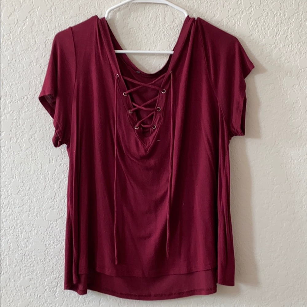 Maroon top